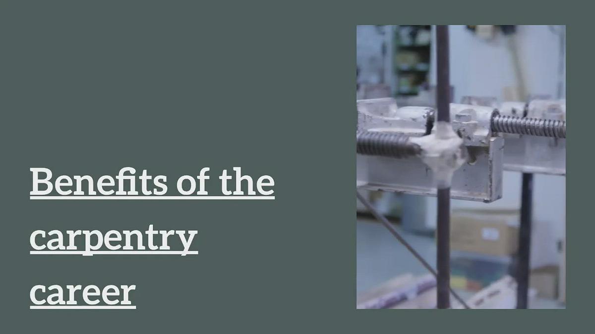 'Video thumbnail for Benefits of the carpentry career'